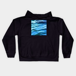 Hyperrealistic blue ocean waves Kids Hoodie